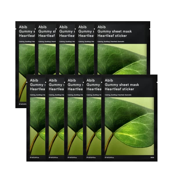 Abib - Gummy Sheet Mask - Heartleaf Sticker - 10piezas