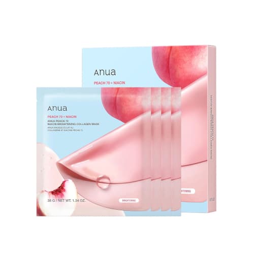ANUA - Peach 70 Niacin Brightening Collagen Mask - 4piezas