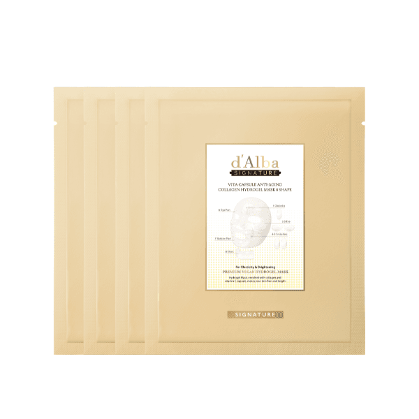 d'Alba - Signature Vita Capsule Anti-Aging Collagen Hydrogel Mask 8 Shape - 44g*4ea