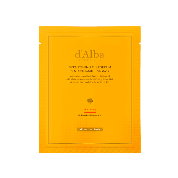 d'Alba - Vita Toning Mist Serum & Niacinamide 5% Mask - 28g
