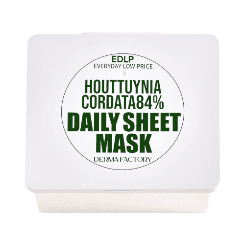 DERMA FACTORY - EDLP Houttuynia Cordata 84% Daily Sheet Mask - 30piezas/340g