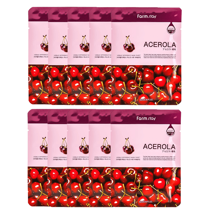 Farm Stay - Visible Difference Mask Sheet - Acerola - 10pieza