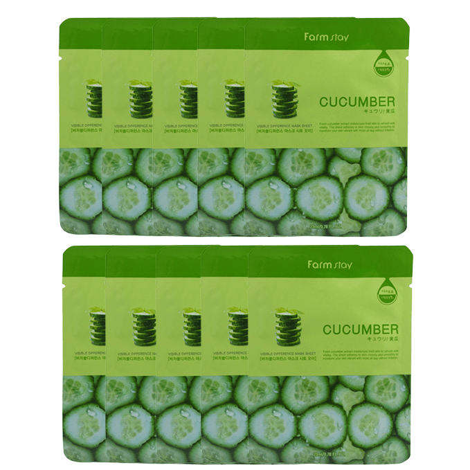 Farm Stay - Visible Difference Mask Sheet - Cucumber - 10pieza