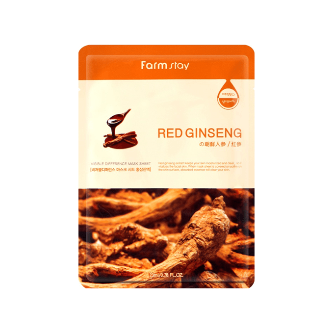 Farm Stay - Visible Difference Mask Sheet - Red Ginseng - 1pieza