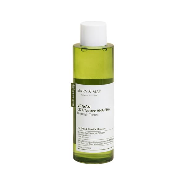 Mary&May - Vegan CICA Teatree AHA PHA Blemish Toner - 200ml