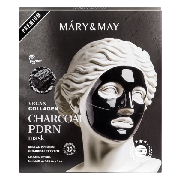 Mary&May - Vegan Collagen Charcoal PDRN Mask - 30g*4ea