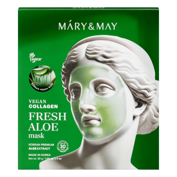 Mary&May - Vegan Collagen Fresh Aloe Mask - 30g*4ea