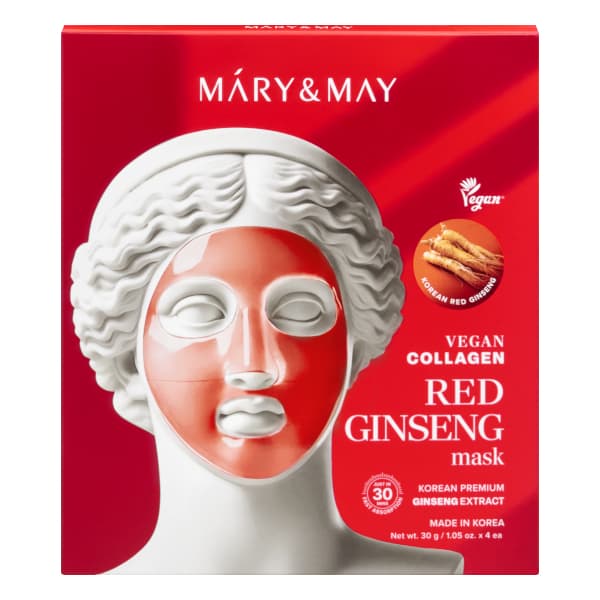 Mary&May - Vegan Collagen Red Ginseng Mask - 30g*4ea