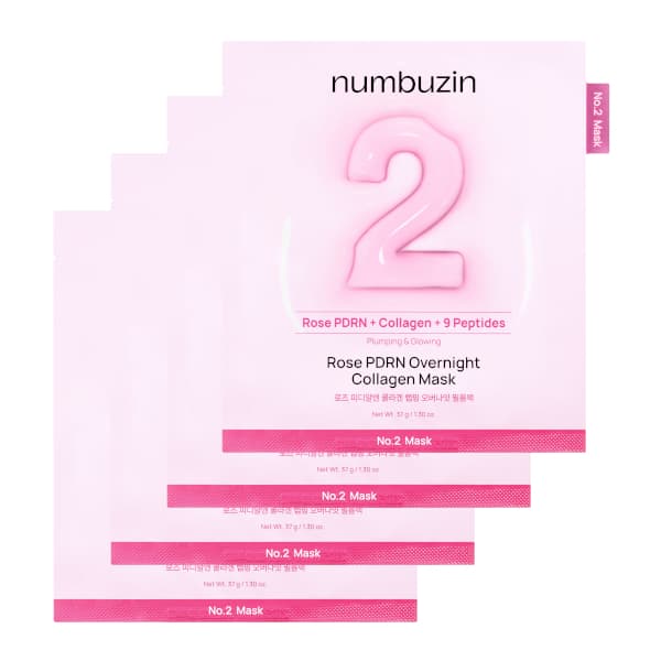 numbuzin - No.2 Rose PDRN Overnight Collagen Mask - 4ea