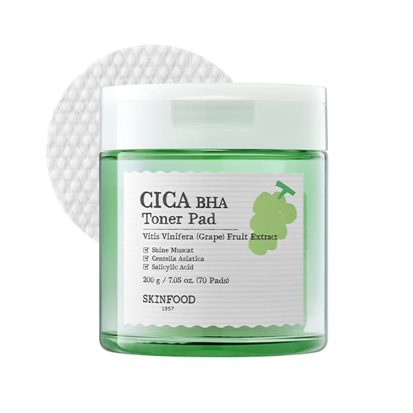 SKINFOOD - Shine Muscat Cica BHA Toner Pad - 200g/70pads