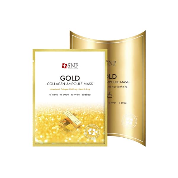 SNP - Gold Collagen Ampoule Mask - 10piezas