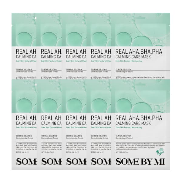 SOME BY MI - Real AHA-BHA-PHA Calming Care Mask - 10piezas
