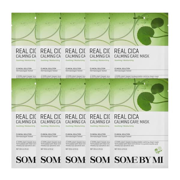 SOME BY MI - Real Cica Calming Care Mask - 10piezas