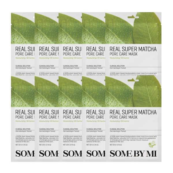 SOME BY MI - Real Super Matcha Pore Care Mask - 10piezas