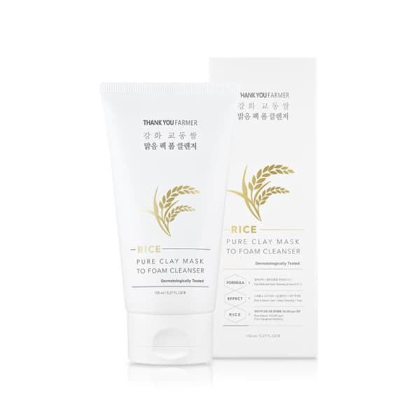 THANK YOU FARMER - Rice Pure Clay Mask to Foam Cleanser - 150ml