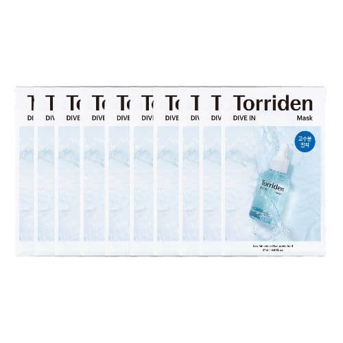 Torriden - DIVE IN Low Molecular Hyaluronic Acid Mask Pack - 27ml x 10piezas